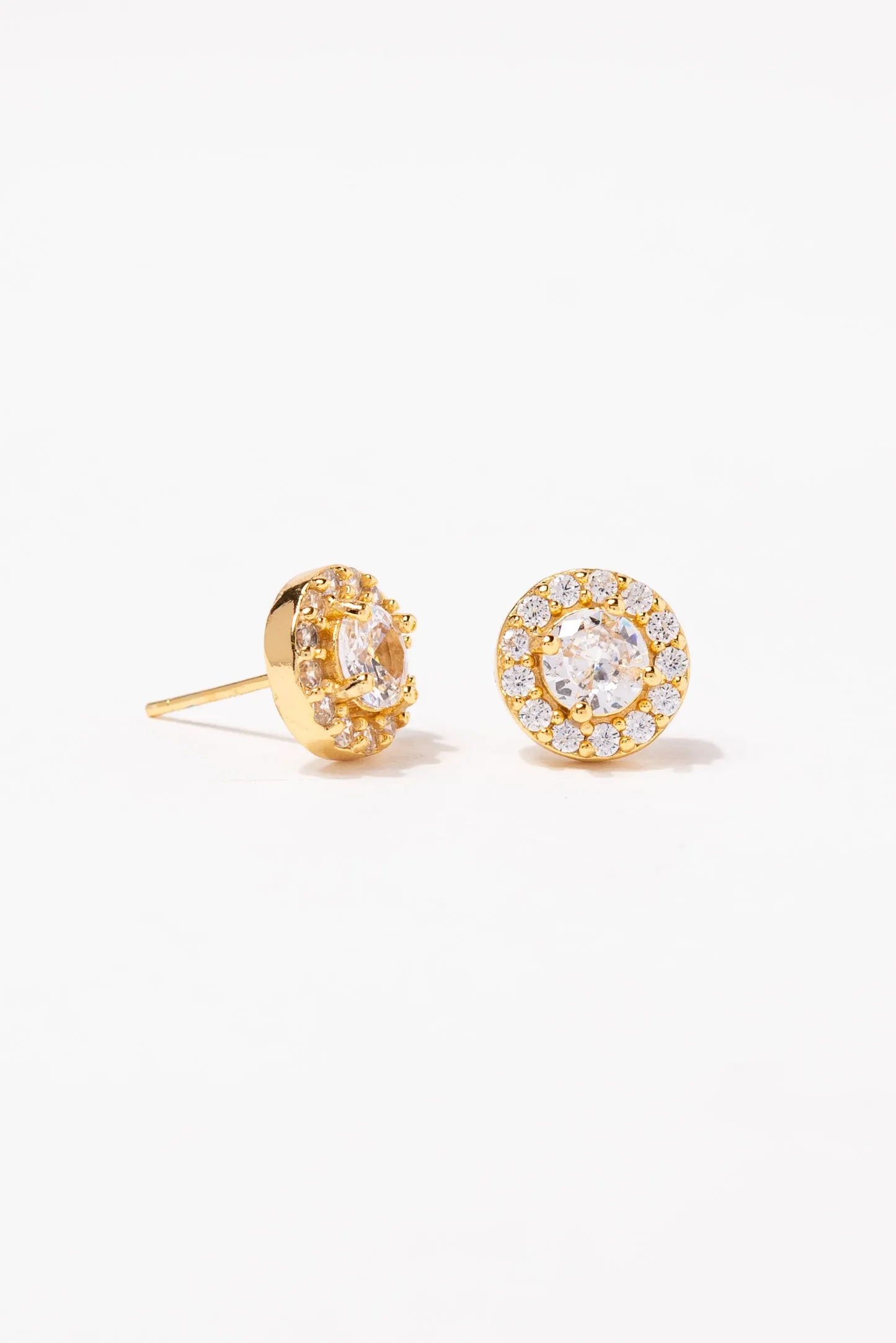 Julia CZ Stud Earrings - Gold