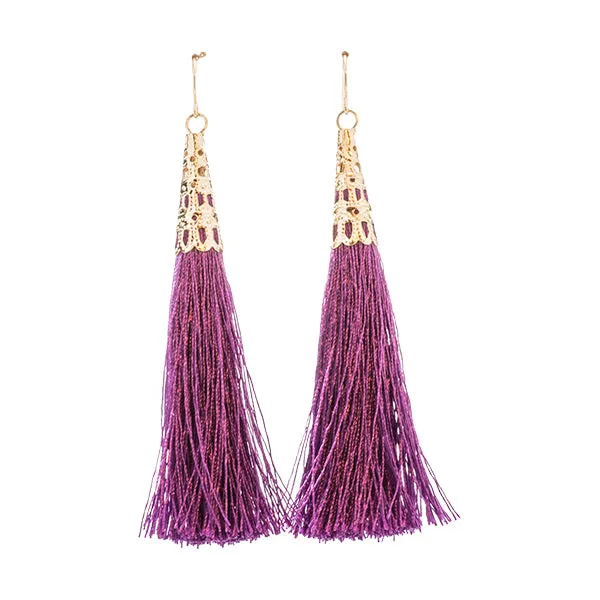 Kiki Bell Shape Thread Tassel Earrings