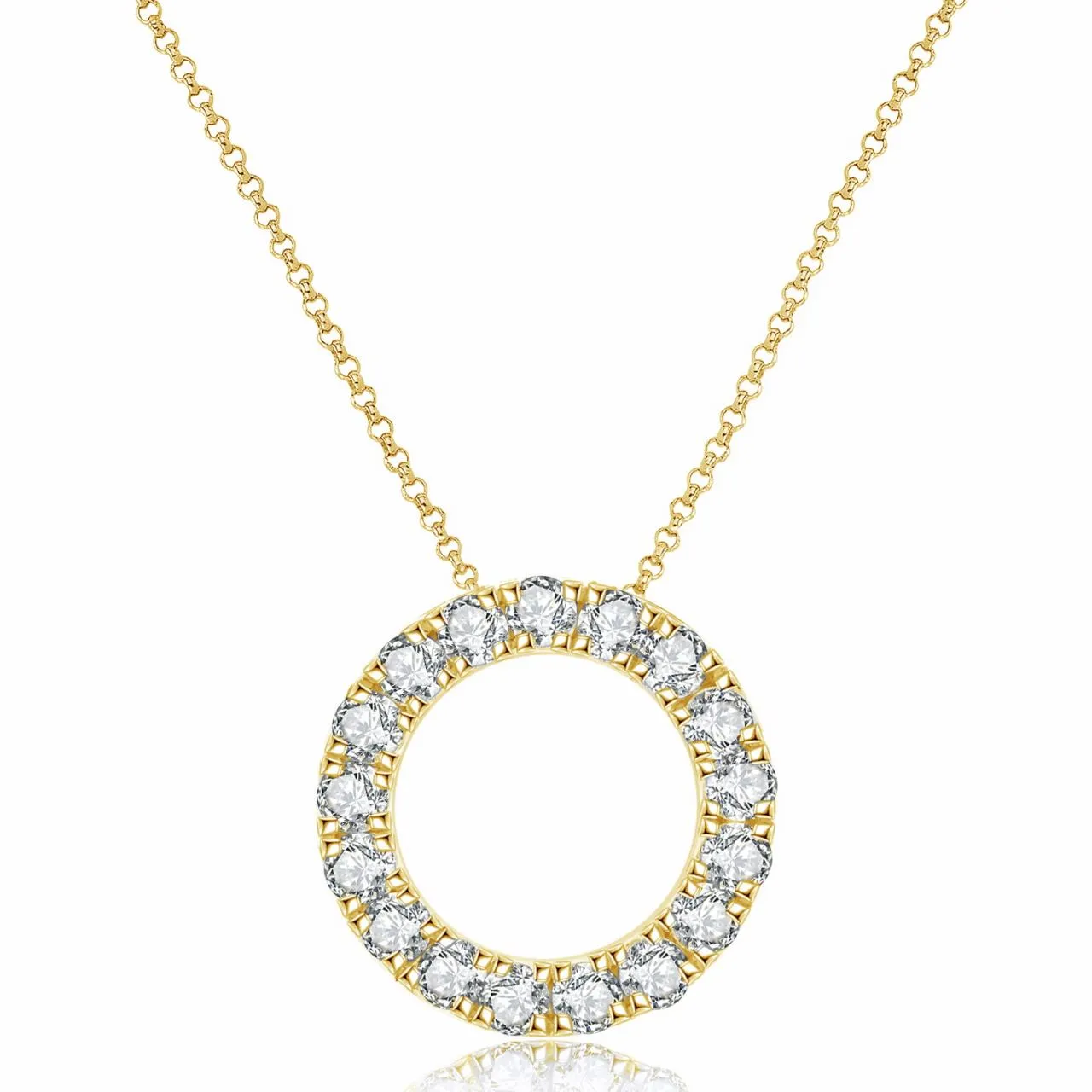 Krisscut Full Moon Pendant | 18K Yellow Gold