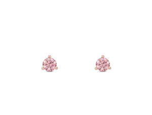 Lab-Grown Diamond ¼ct. tw. Mini Round Brilliant Solitaire Studs | Pink