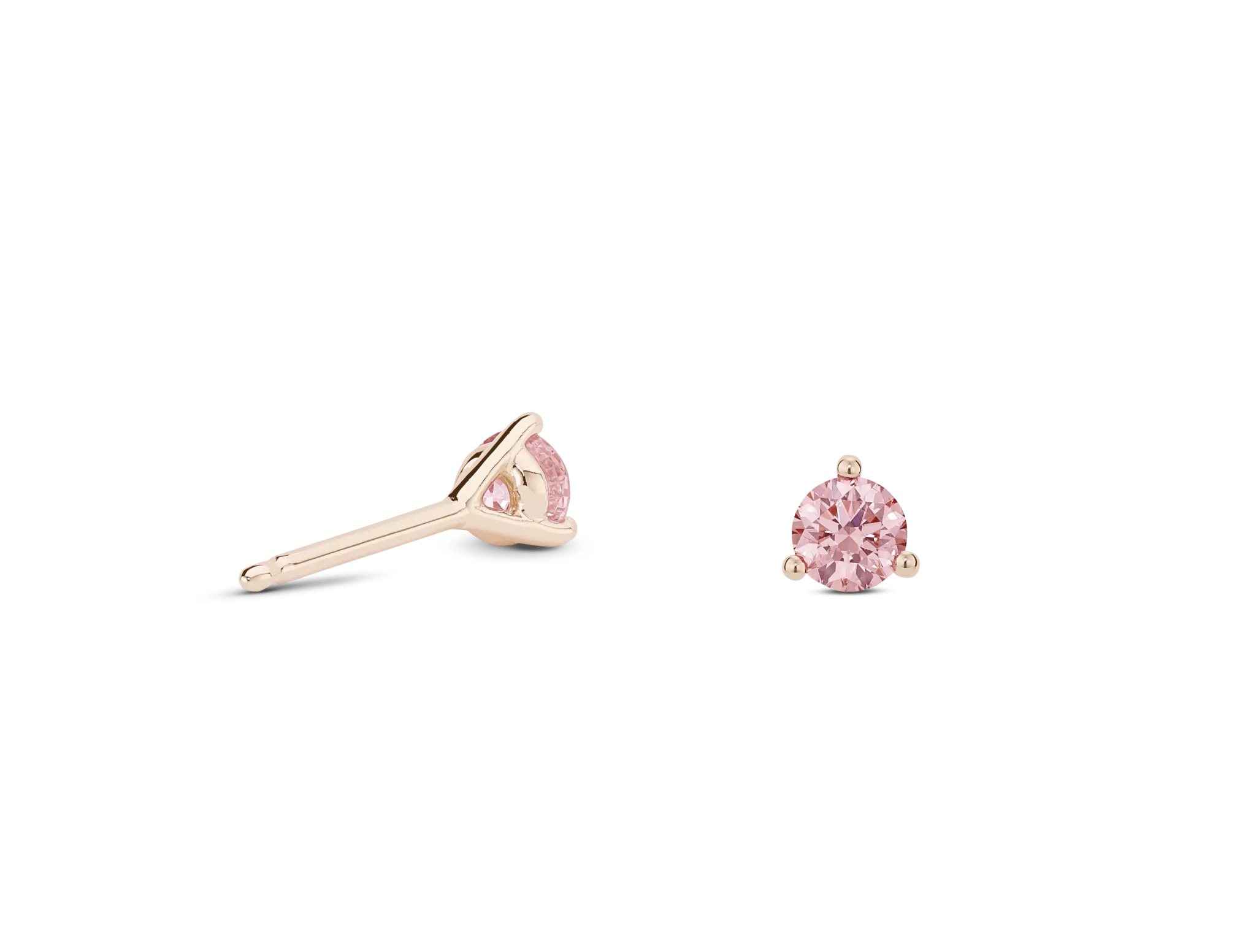 Lab-Grown Diamond ¼ct. tw. Mini Round Brilliant Solitaire Studs | Pink