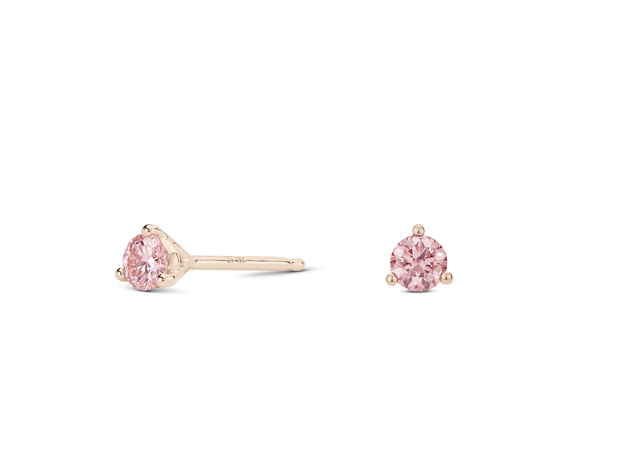 Lab-Grown Diamond ¼ct. tw. Mini Round Brilliant Solitaire Studs | Pink