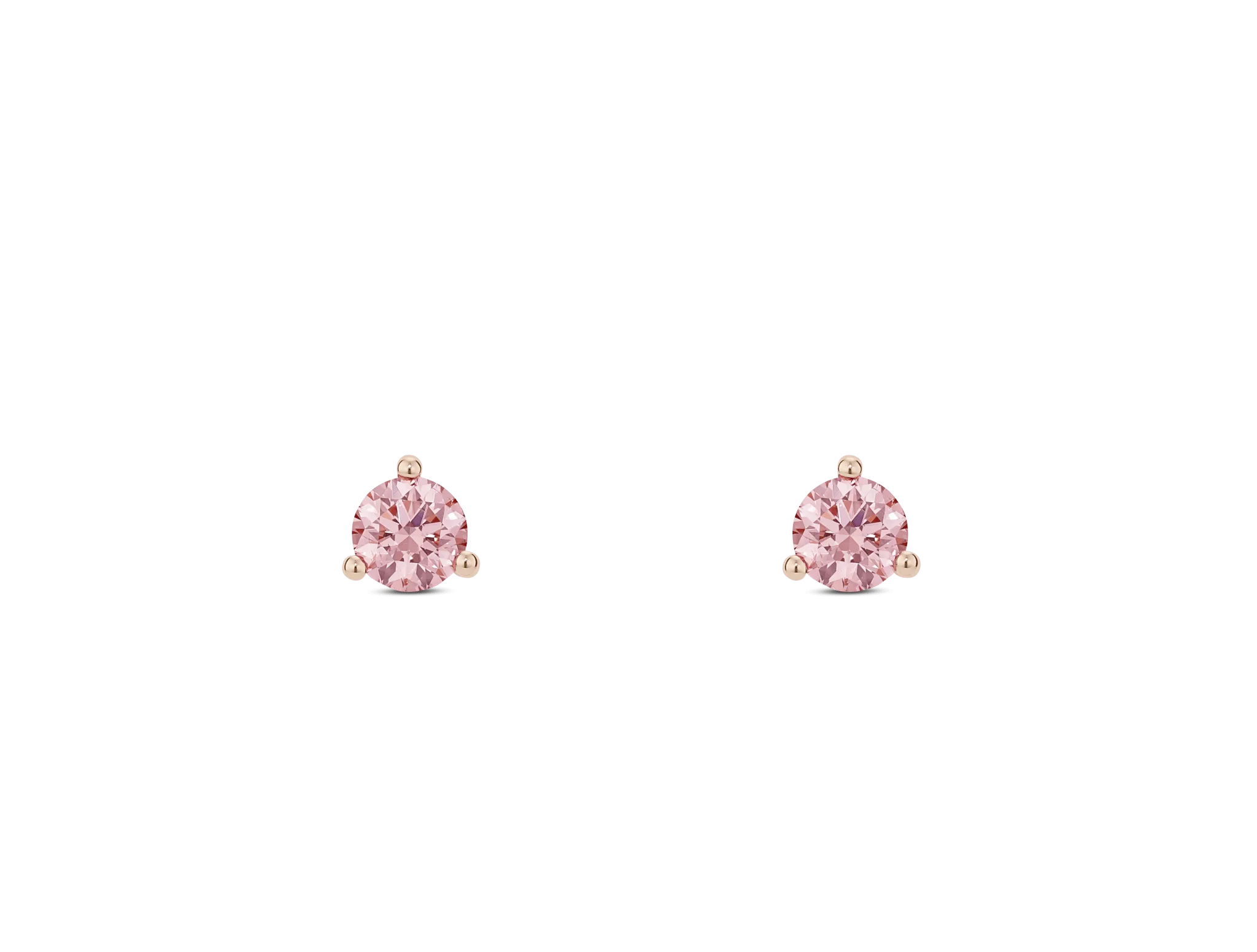 Lab-Grown Diamond ¼ct. tw. Mini Round Brilliant Solitaire Studs | Pink