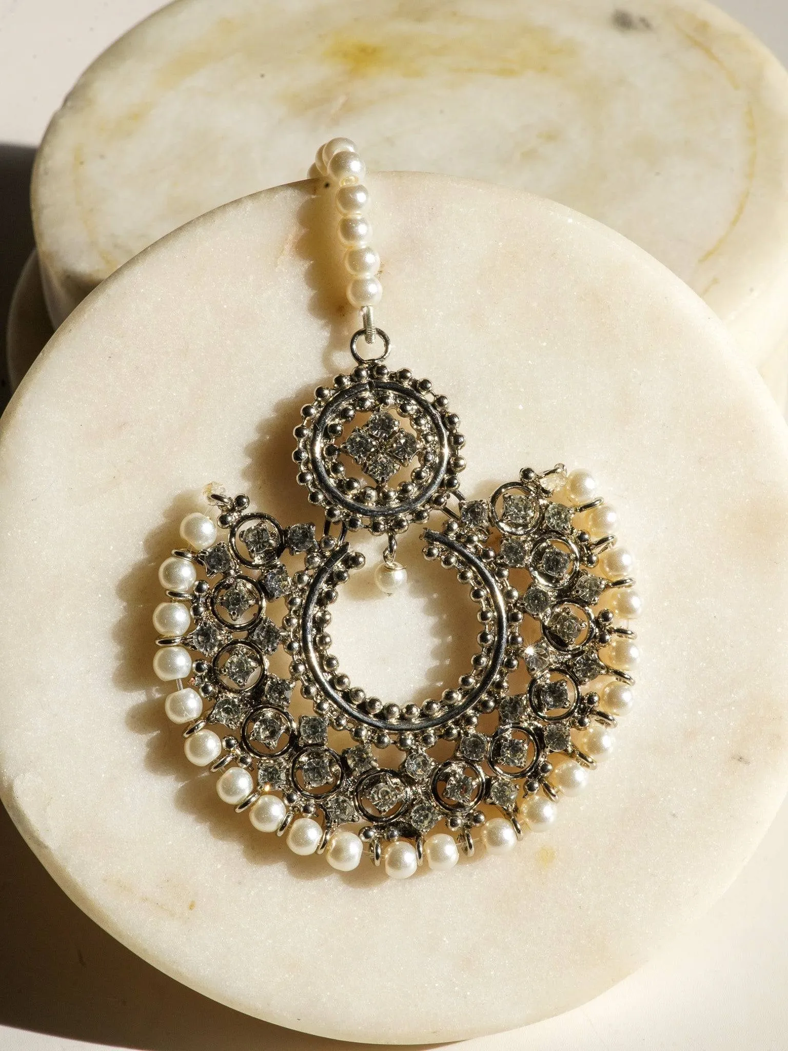 Laila - Handcrafted Chandbali Earrings and Maang Tikka Set