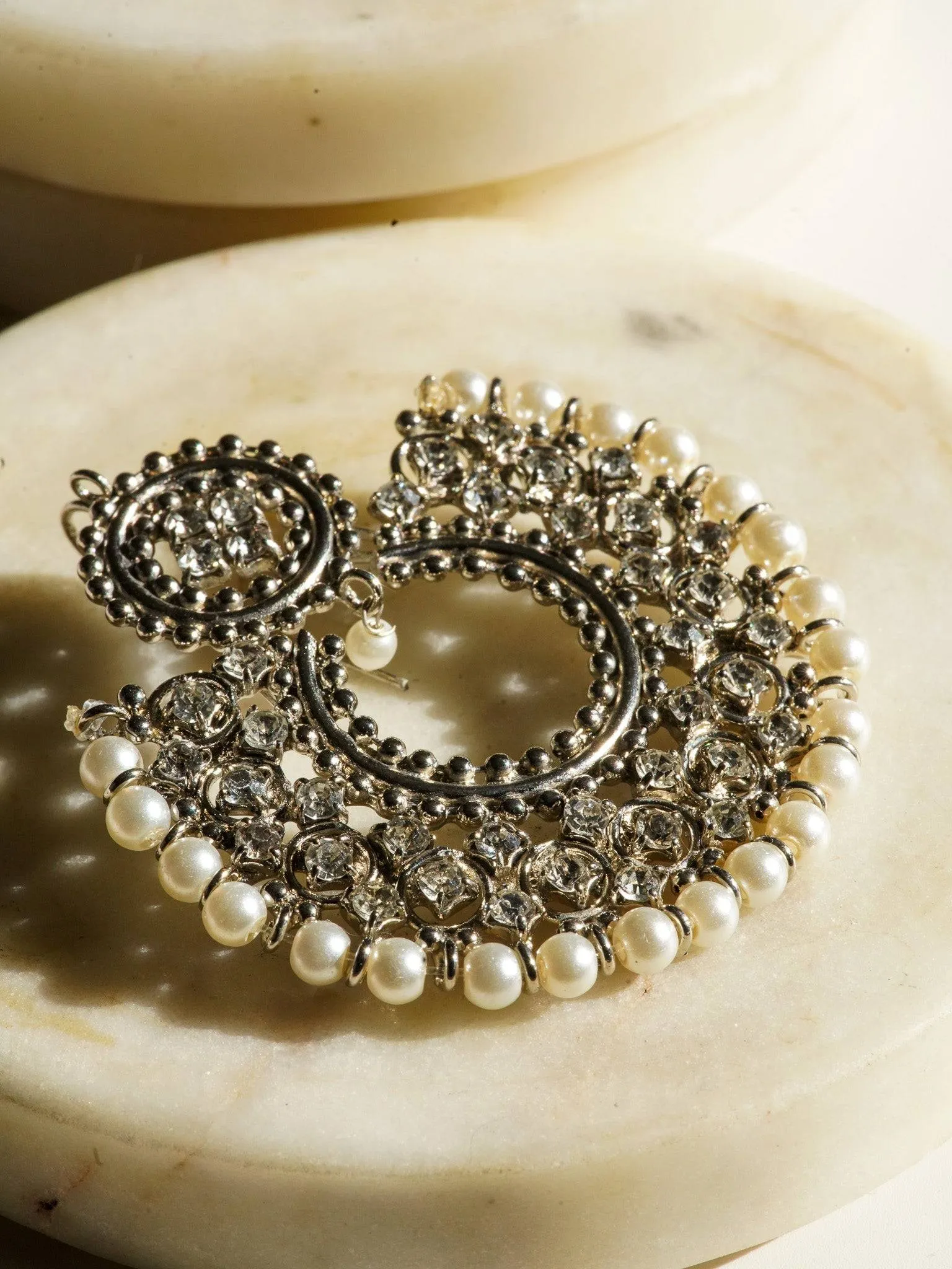 Laila - Handcrafted Chandbali Earrings and Maang Tikka Set