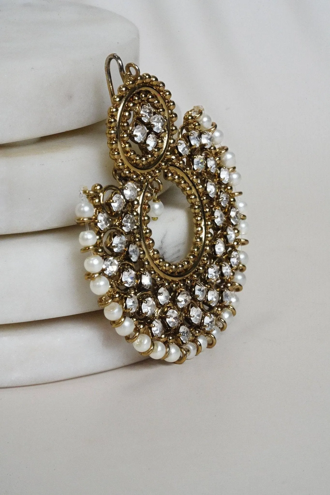 Laila - Handcrafted Chandbali Earrings and Maang Tikka Set