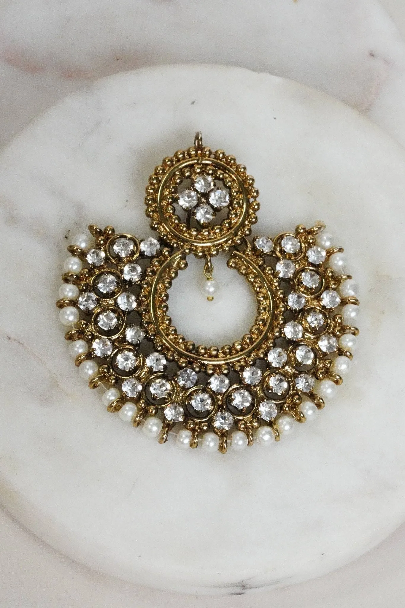 Laila - Handcrafted Chandbali Earrings and Maang Tikka Set