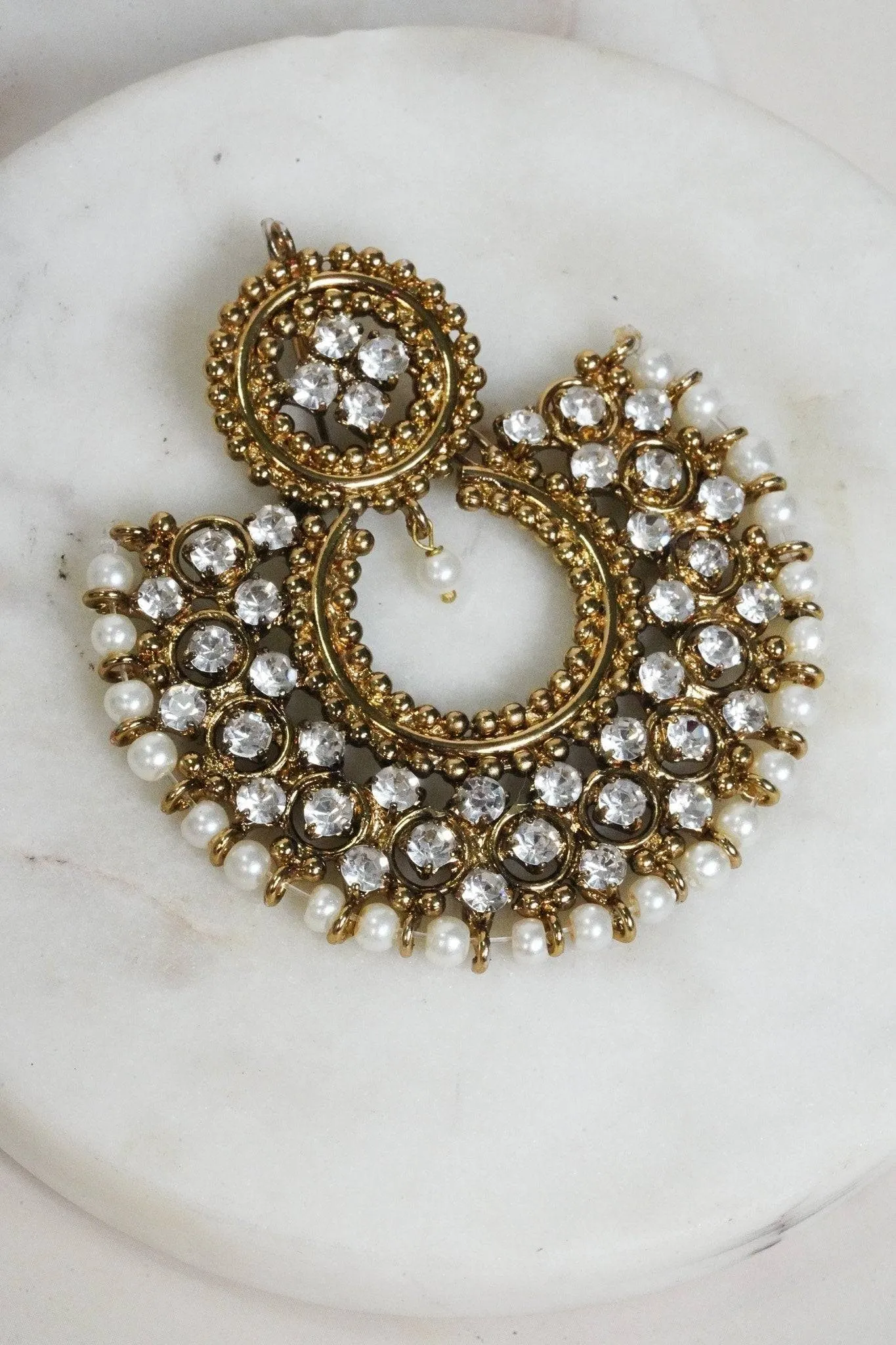 Laila - Handcrafted Chandbali Earrings and Maang Tikka Set