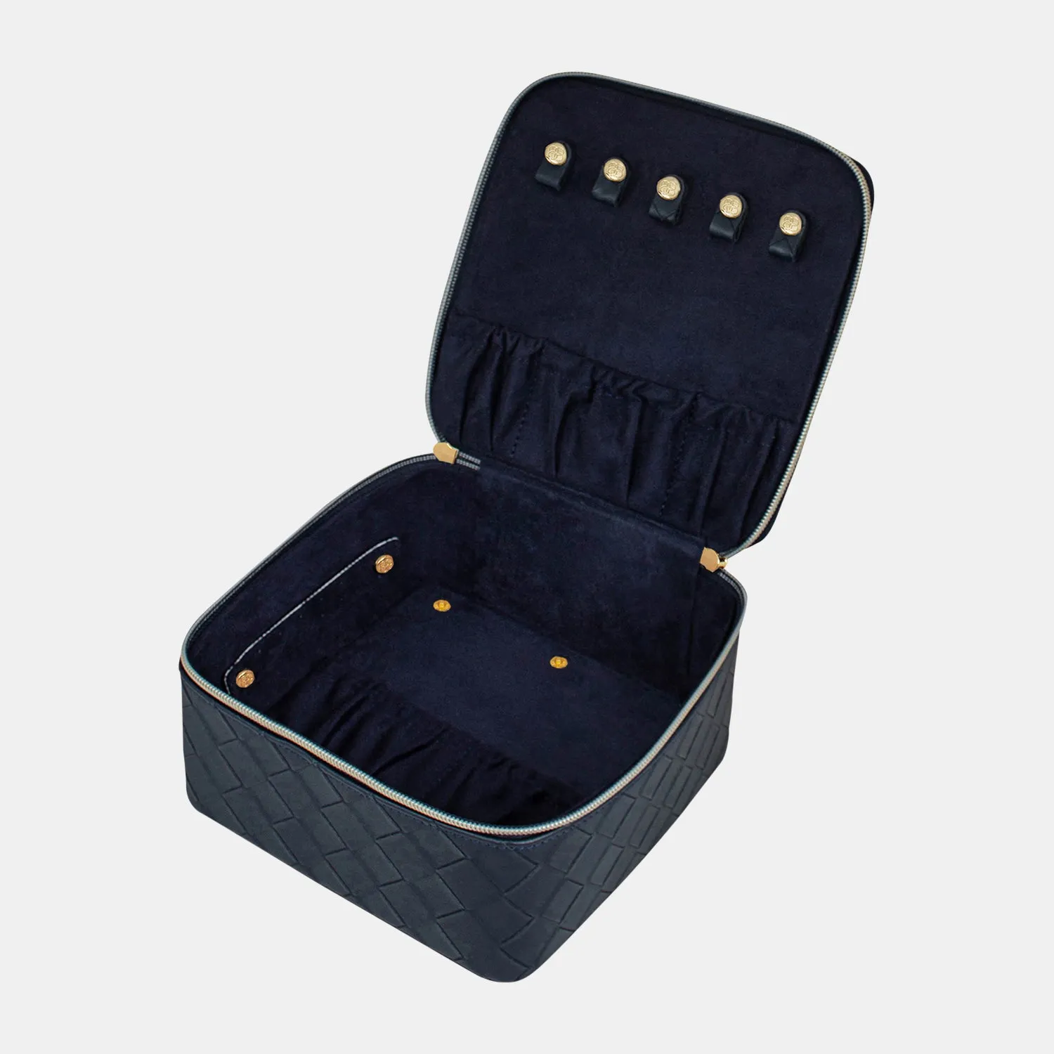 Large Jewellery Cube - Woven Navy