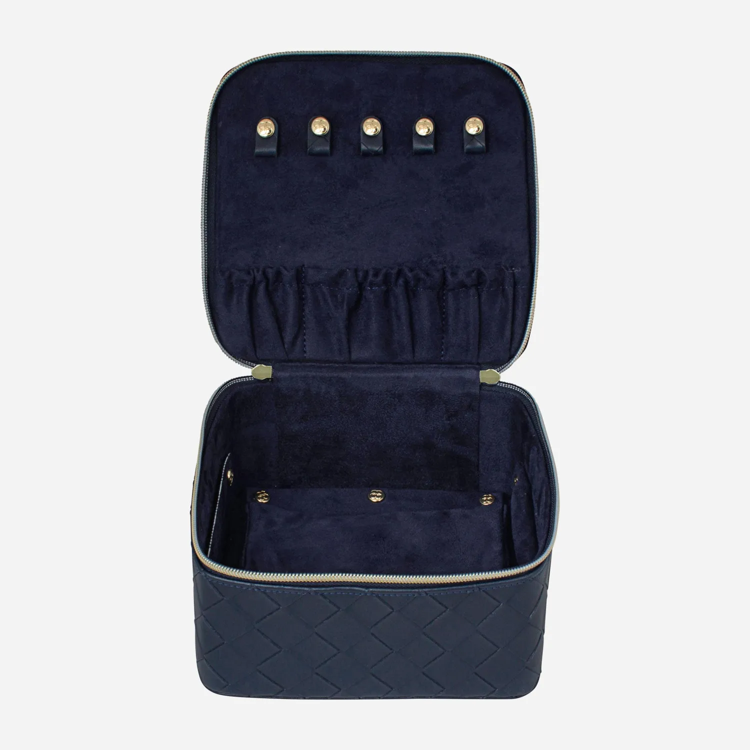 Large Jewellery Cube - Woven Navy