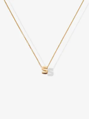 Letter S Necklace in 18k Gold