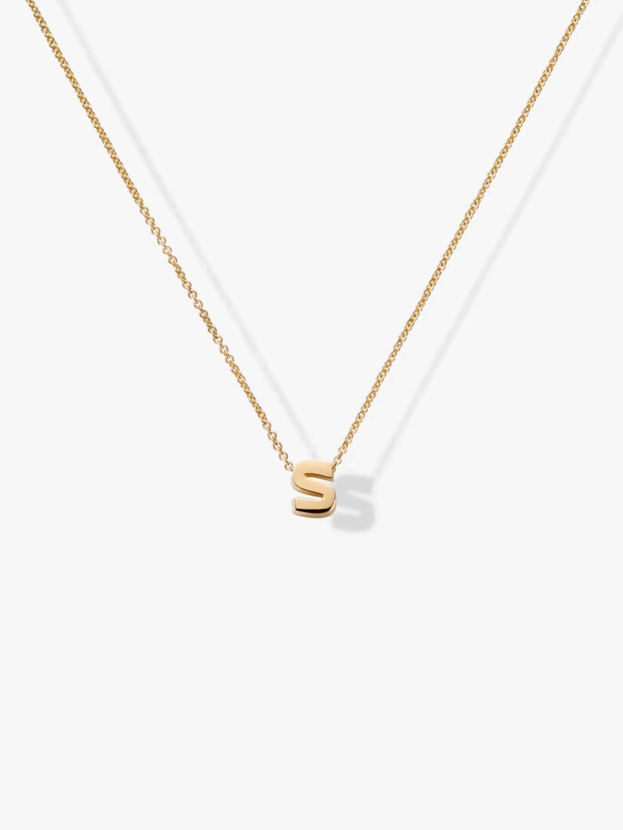 Letter S Necklace in 18k Gold