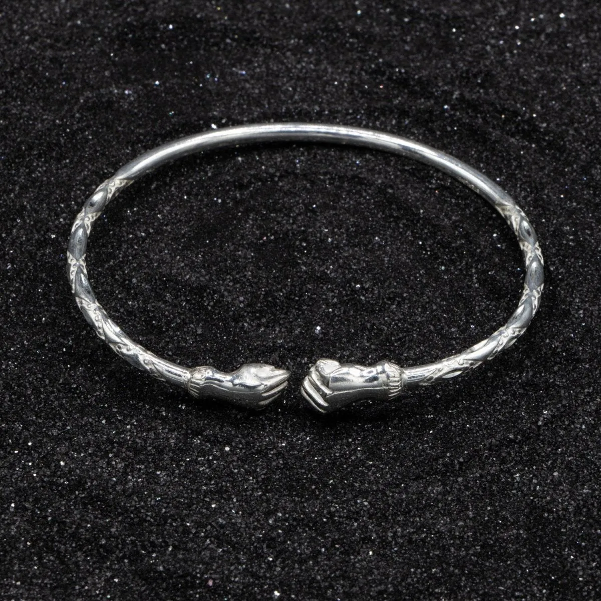 Light  Bangle with Fists Diamante Pattern