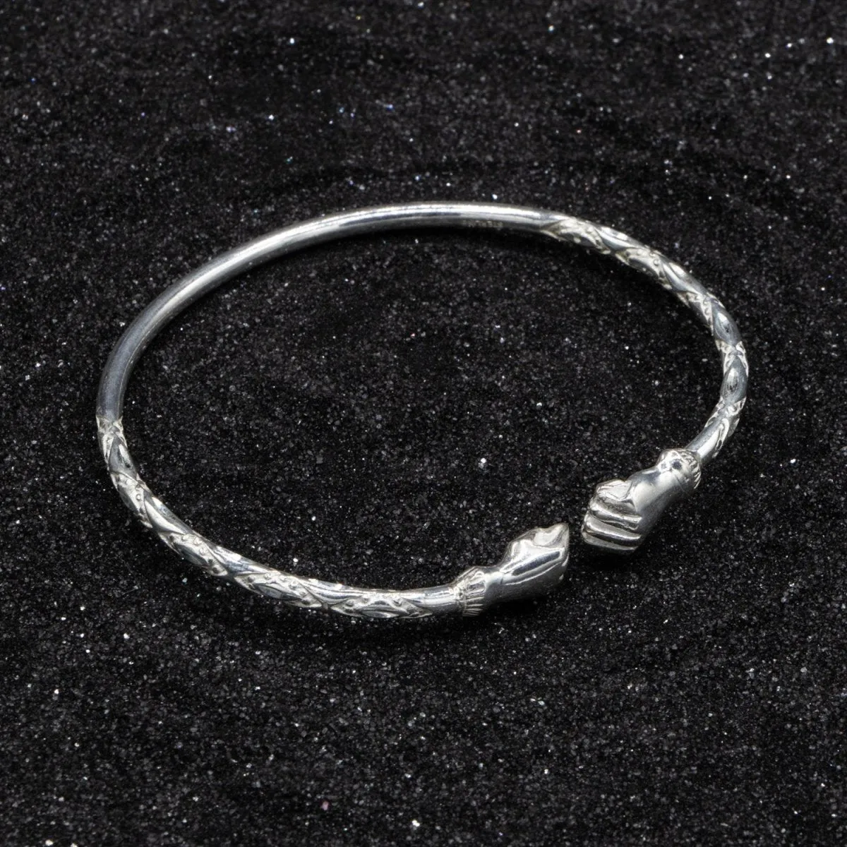 Light  Bangle with Fists Diamante Pattern