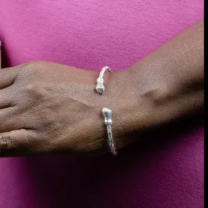 Light  Bangle with Fists Diamante Pattern