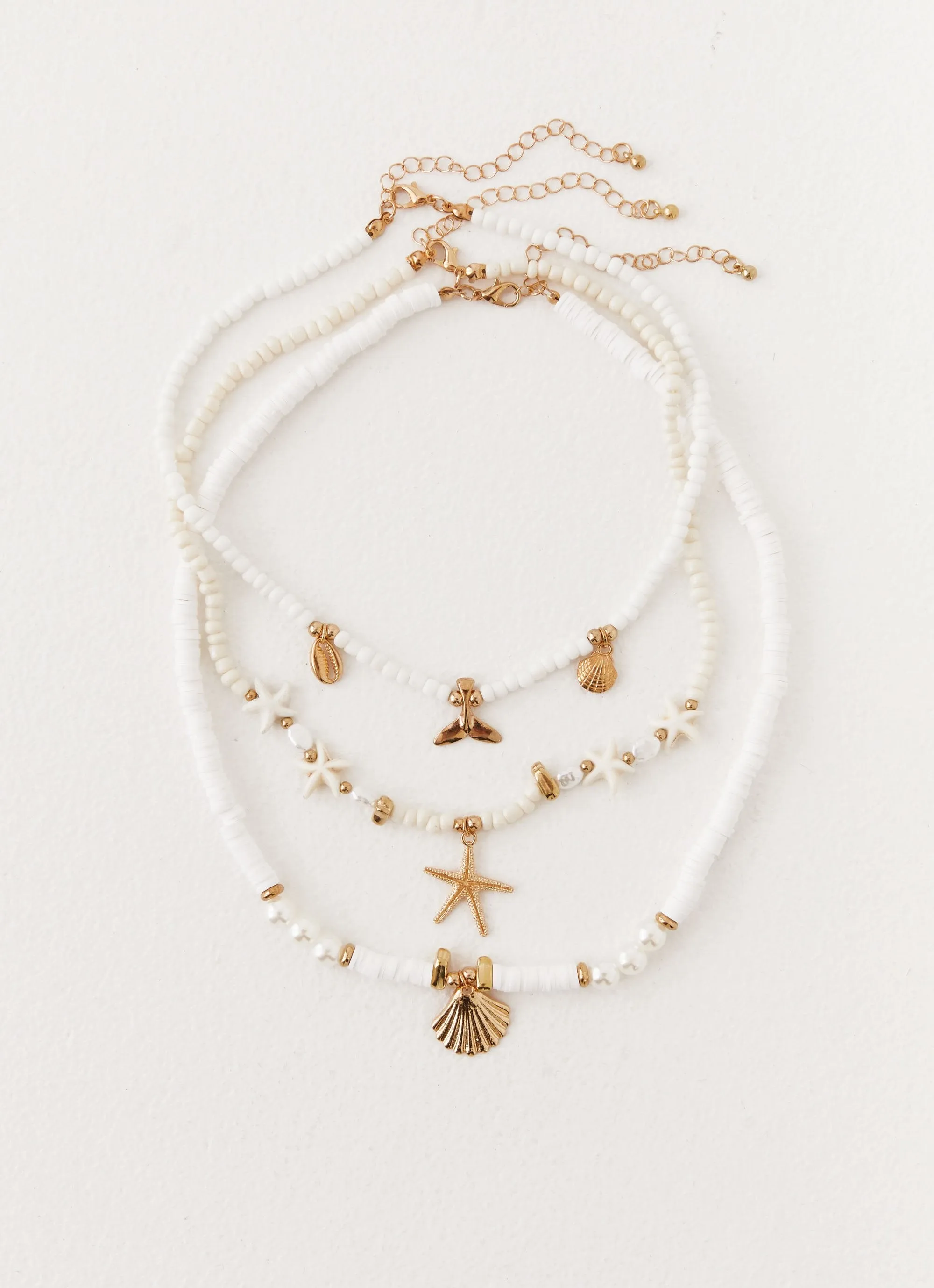 Luca Beaded Necklace - White