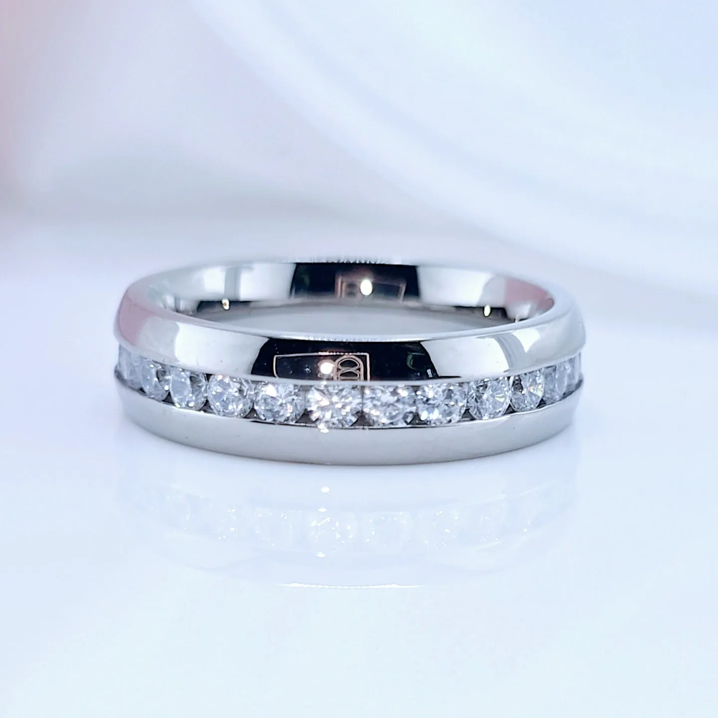 Men's Titanium Wedding Band with Diamond