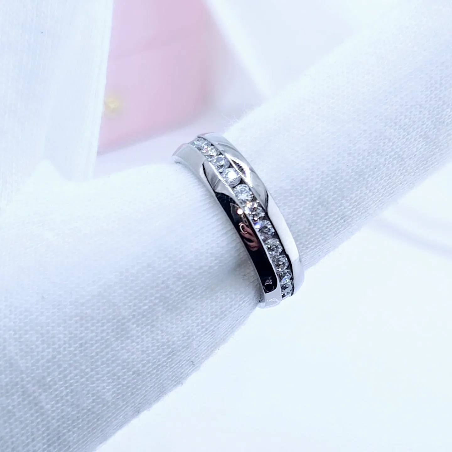 Men's Titanium Wedding Band with Diamond