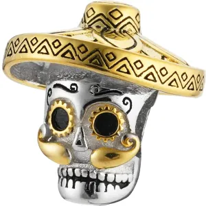 Mexican Sugar Skull with Sombrero Bead Charm