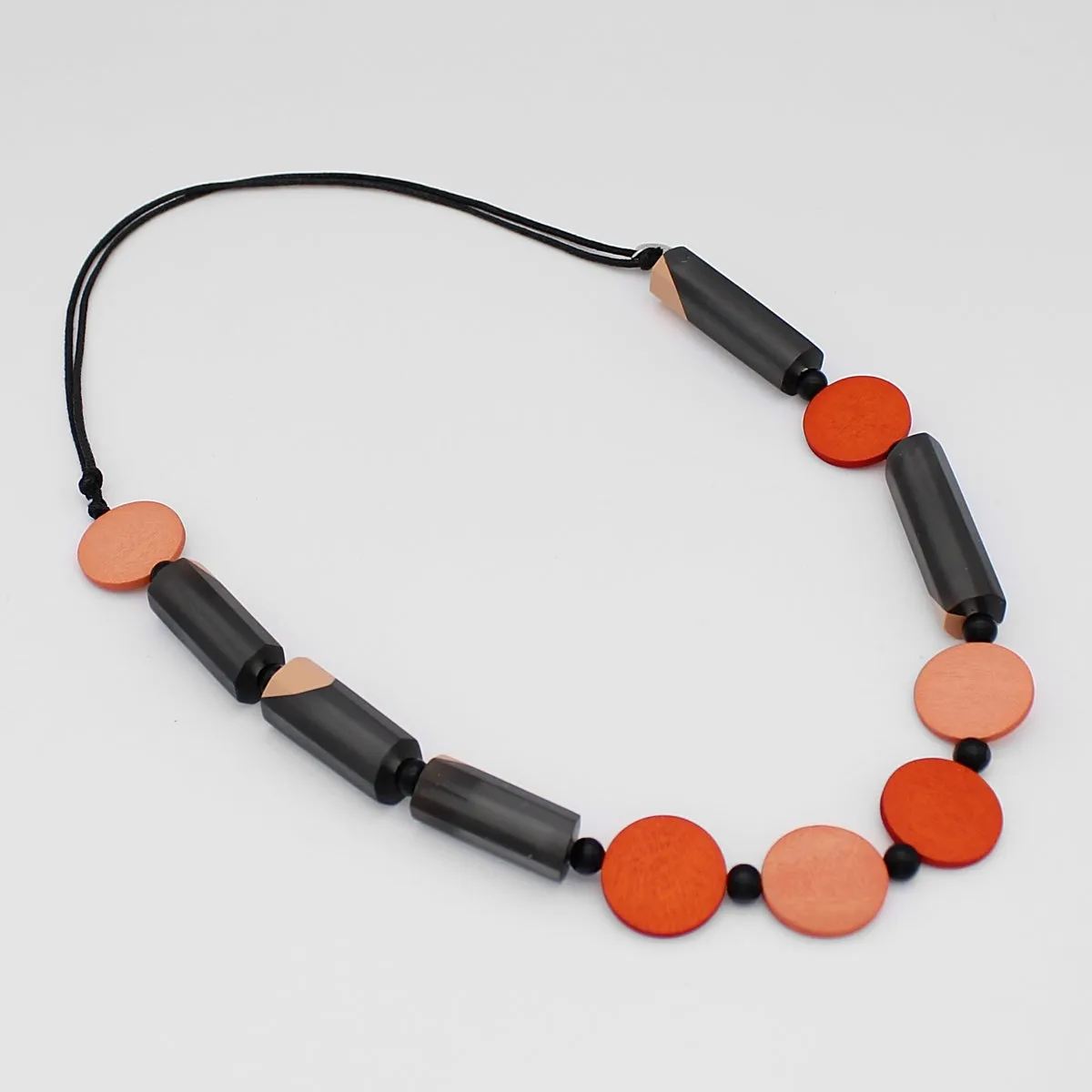 Orange and Gray Bar Necklace