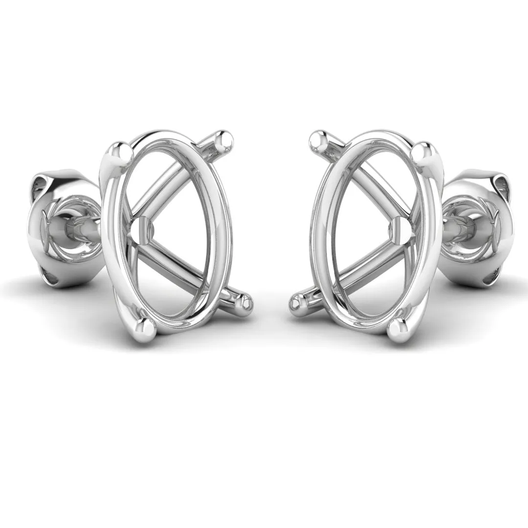 Oval Diamond Stud Earrings - E0C4M