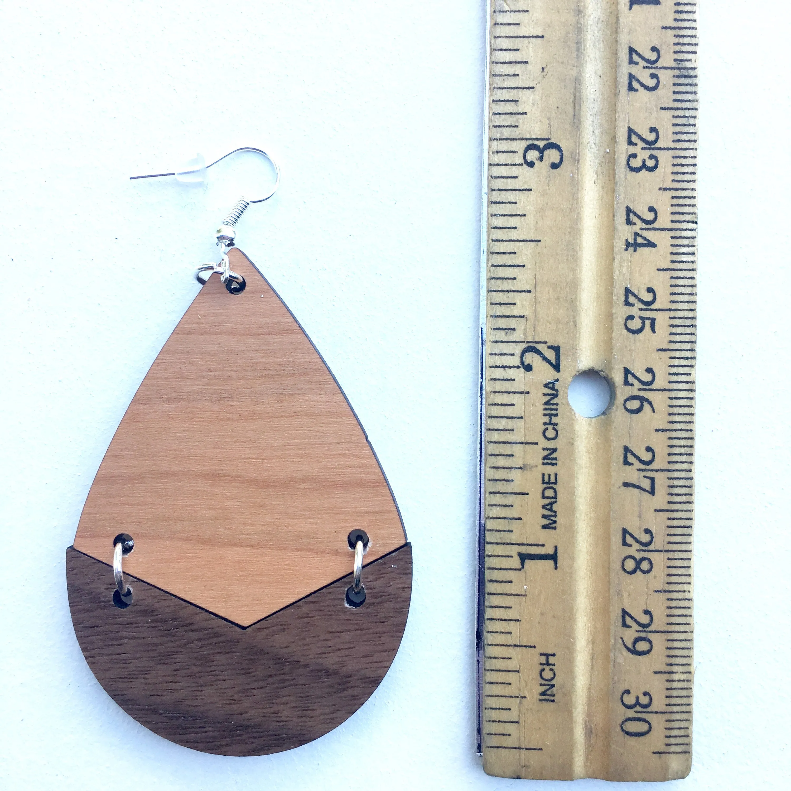 Oversize Teardrop Earrings Dangle Wooden Earrings Free Shipping Birthday Gift for Sister Trendy Earrings