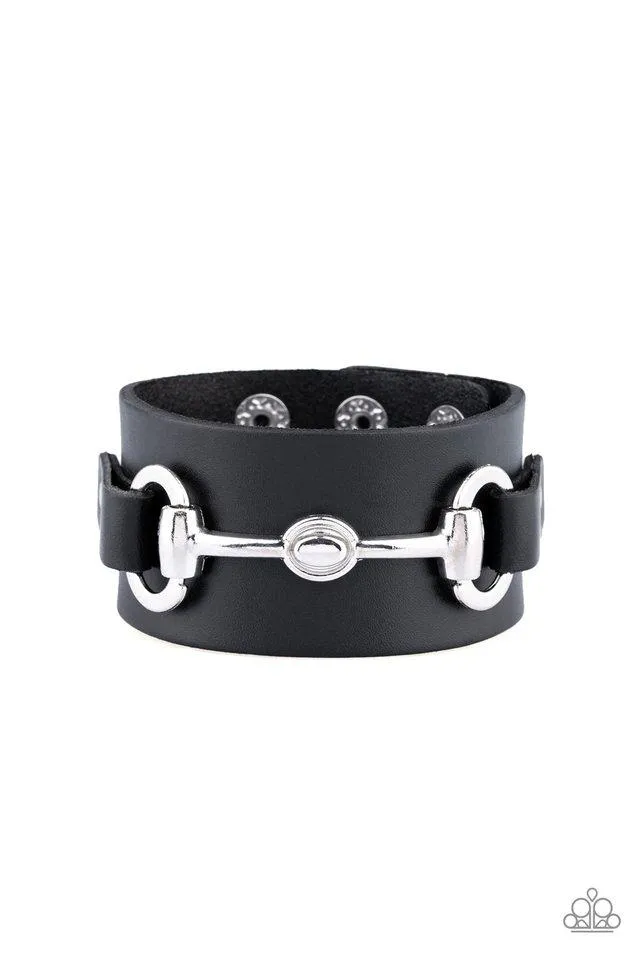 Paparazzi Bracelet ~ Biker Band - Black