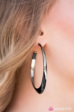 Paparazzi Earring ~ Be There With BELL-BOTTOMS On - Black