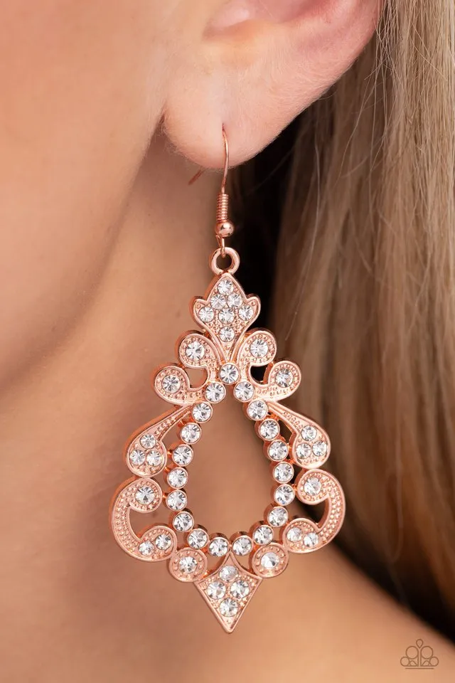 Paparazzi Earring ~ Fit for a DIVA - Copper