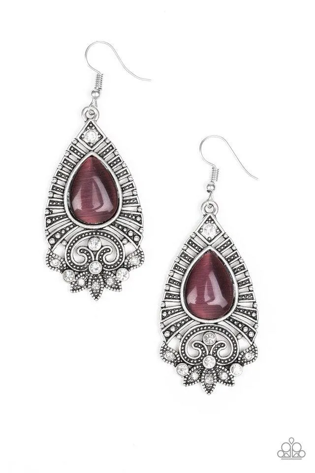 Paparazzi Earring ~ Majestically Malibu - Purple