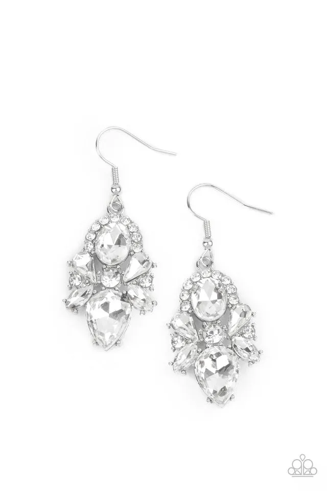 Paparazzi Earring ~ Stunning Starlet - White