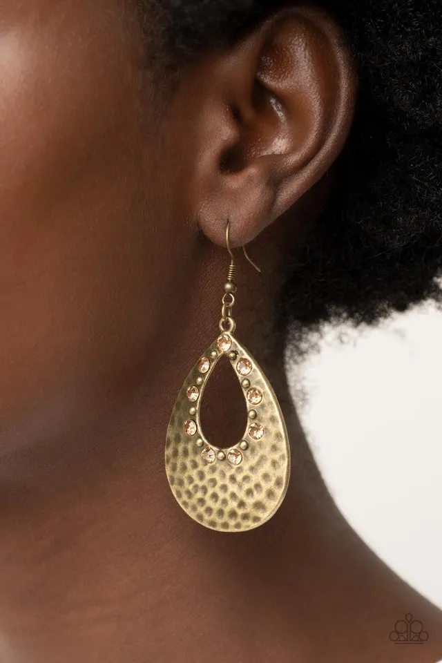 Paparazzi Earring ~ Terraform Twinkle - Brown