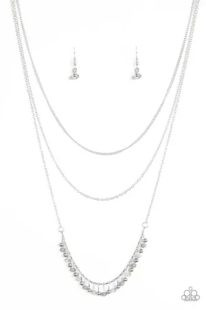 Paparazzi Necklace ~ Twinkly Troves - Silver