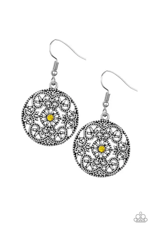 Paparazzi VINTAGE VAULT Rochester Royale Yellow 140XX Earrings