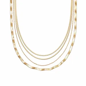 Parallel Necklace Layering Set 18ct Gold Plate