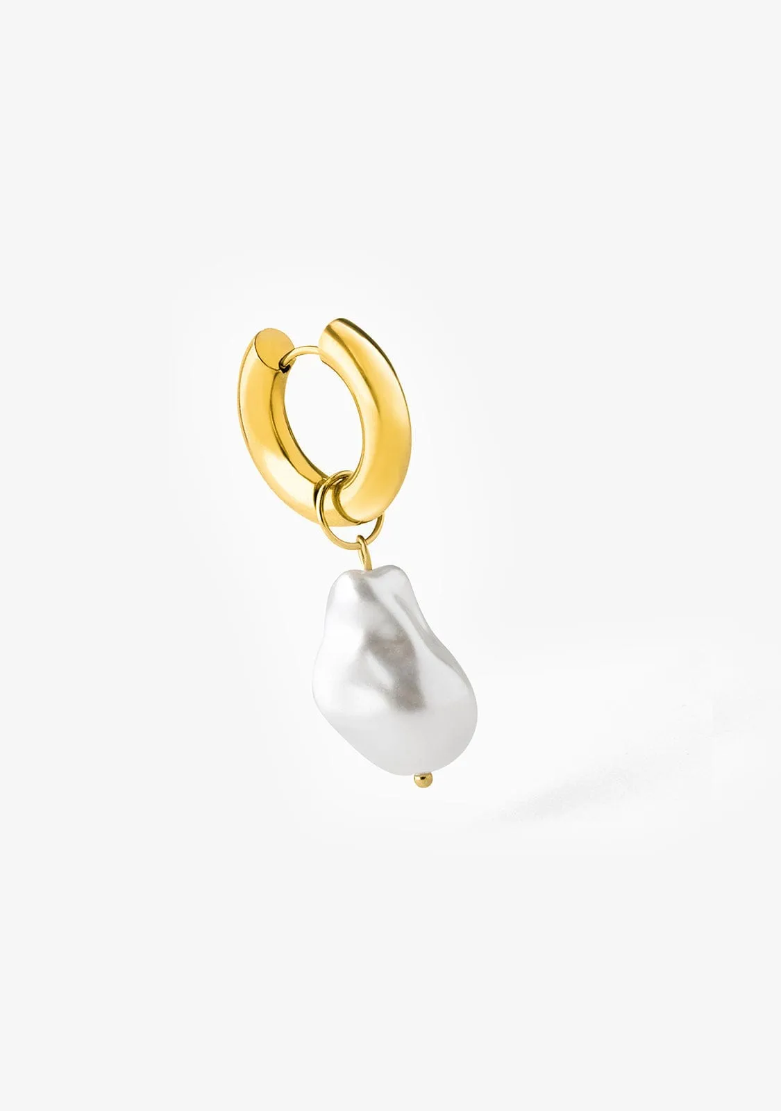 Perle Hoop Earrings Gold