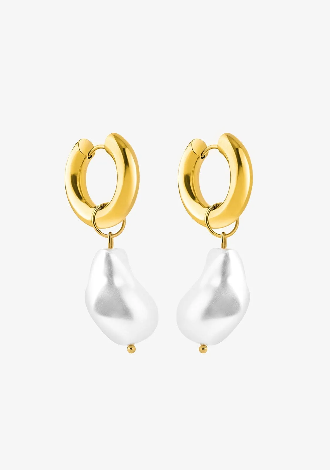 Perle Hoop Earrings Gold