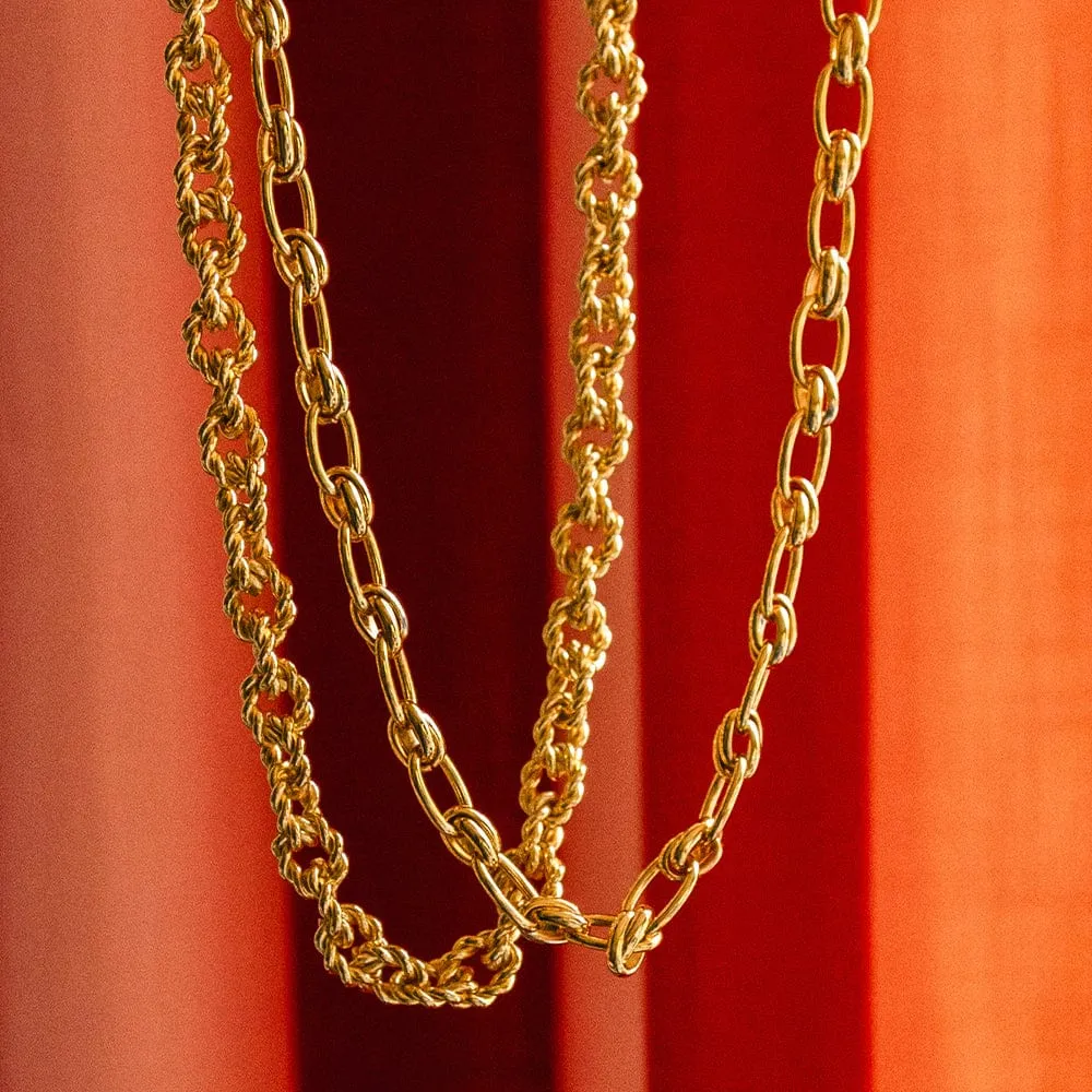 Polly Sayer Vintage Rope Chain Necklace 18ct Gold Plate