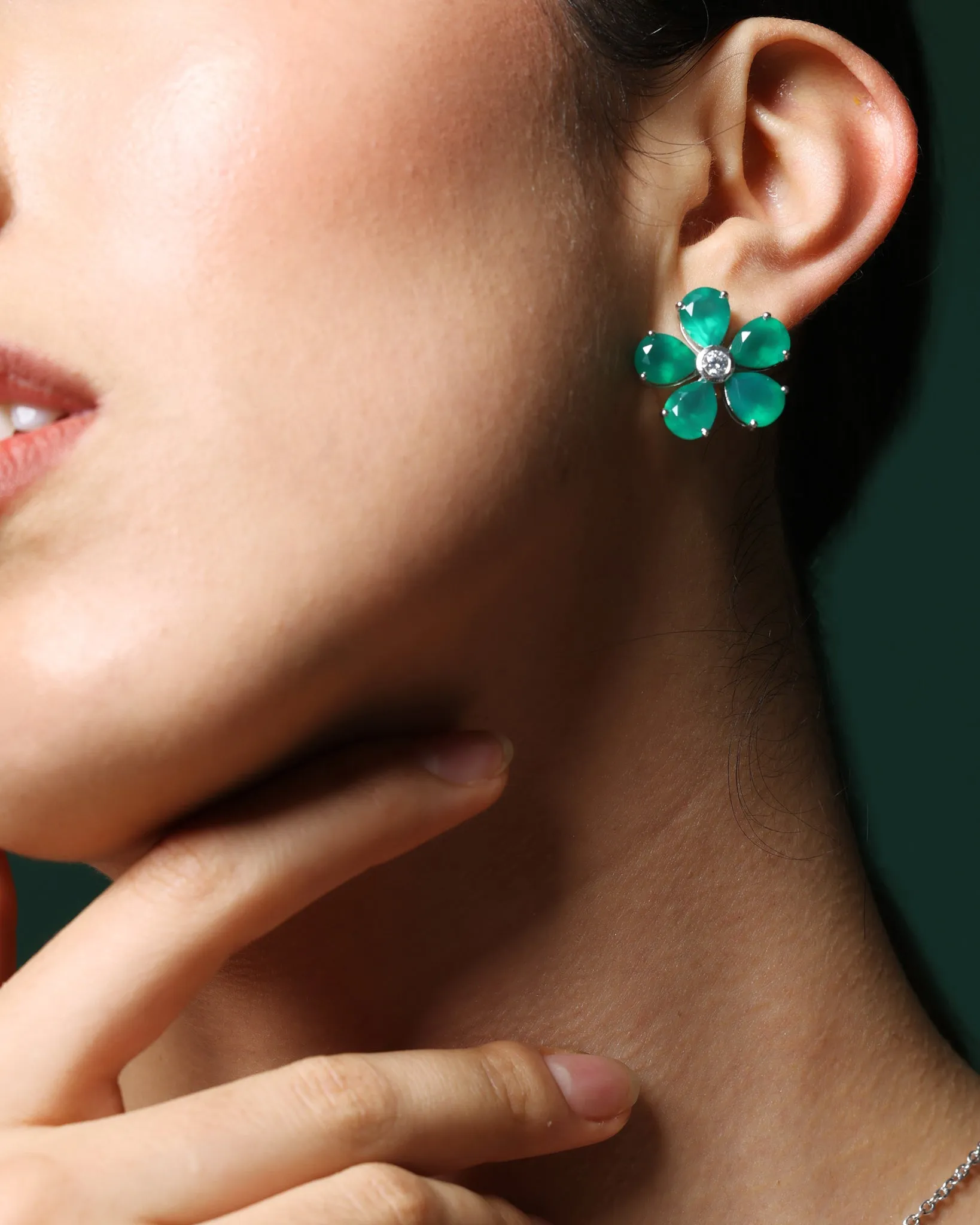 Promise Petal Emerald Studs