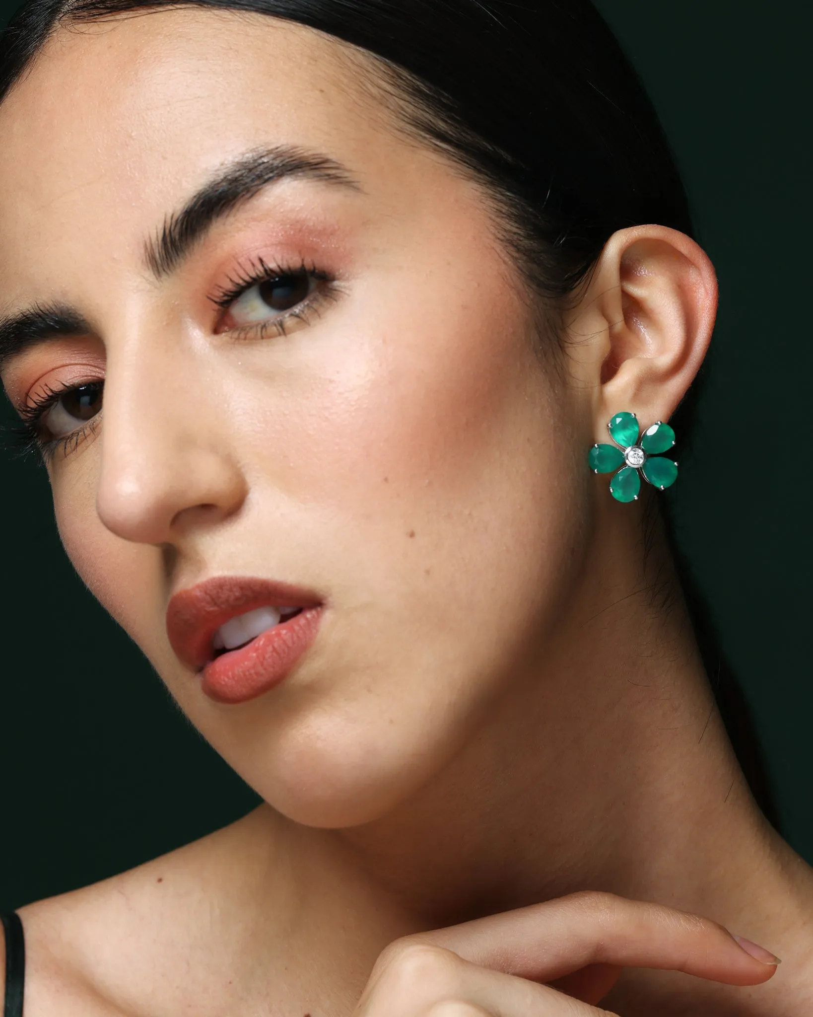 Promise Petal Emerald Studs