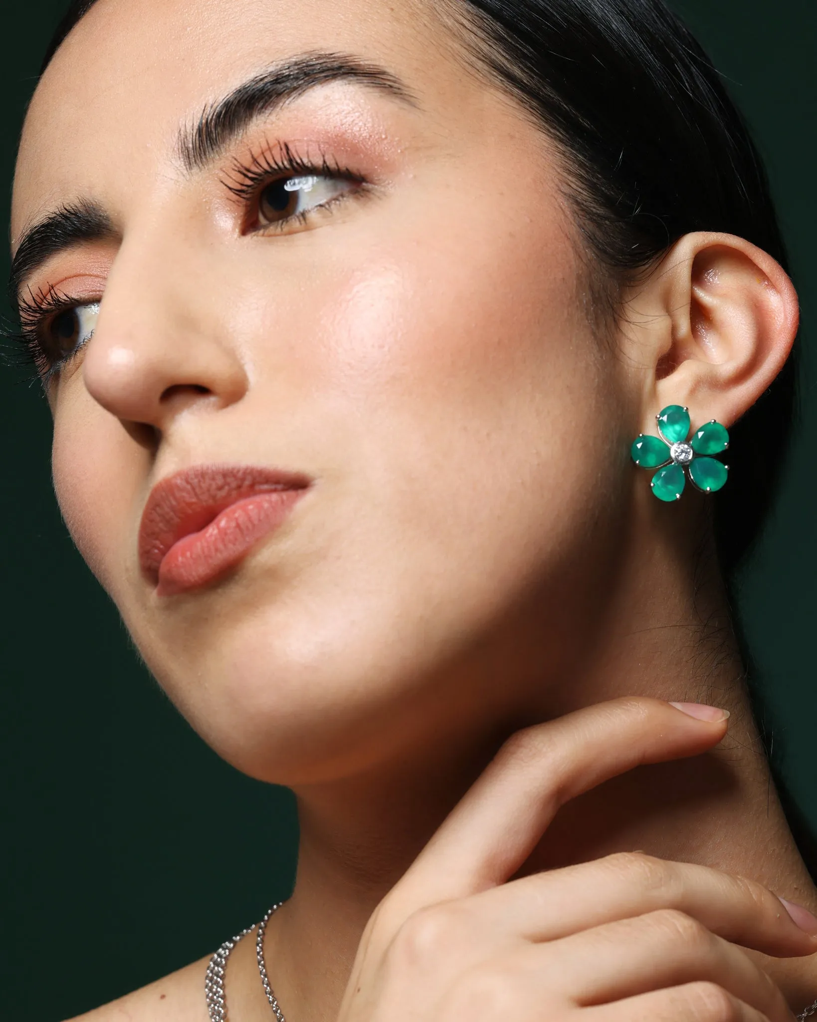 Promise Petal Emerald Studs