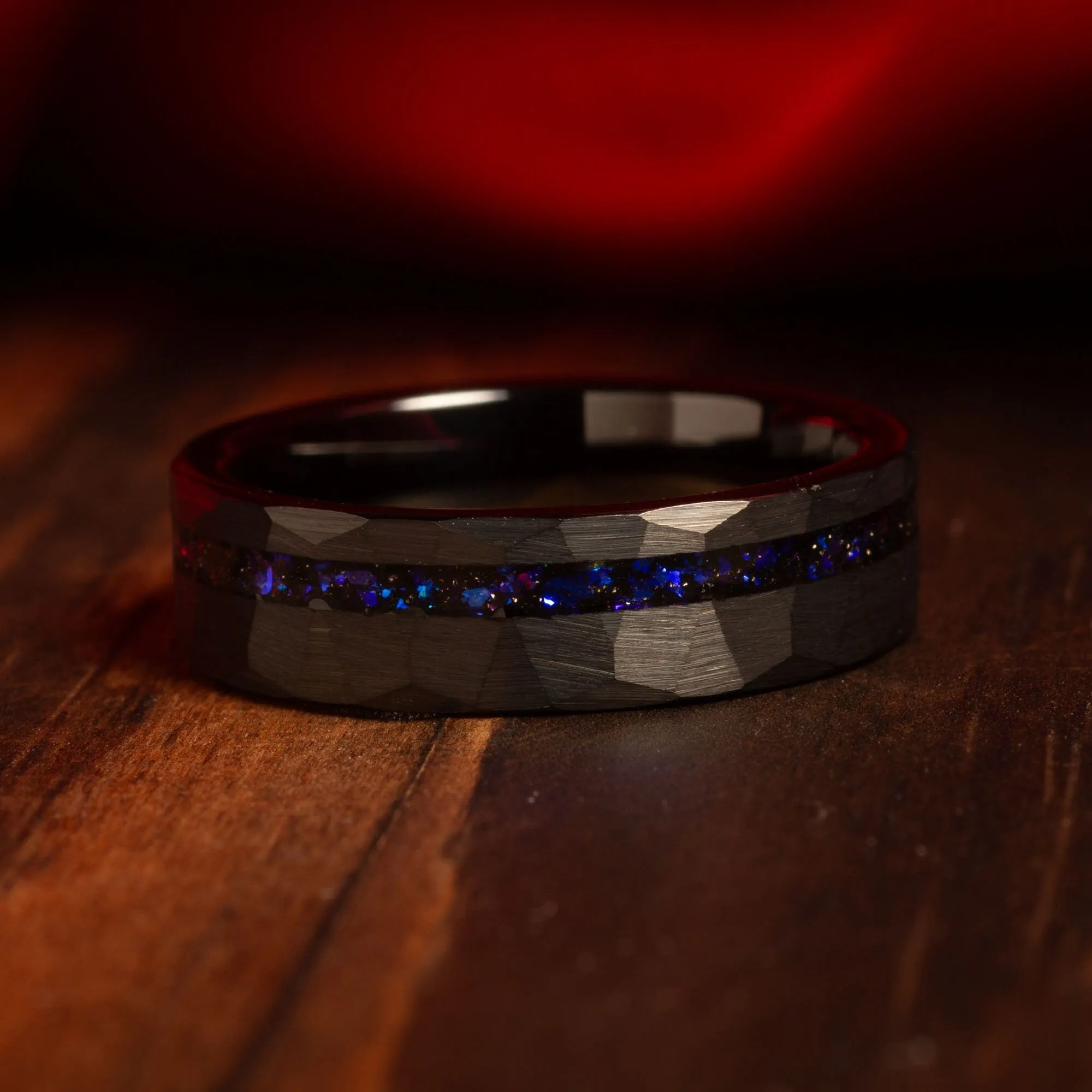 "Celestial Bond" Ring Set – Black Galaxy Nebula His and Hers Matching Couples Wedding Bands