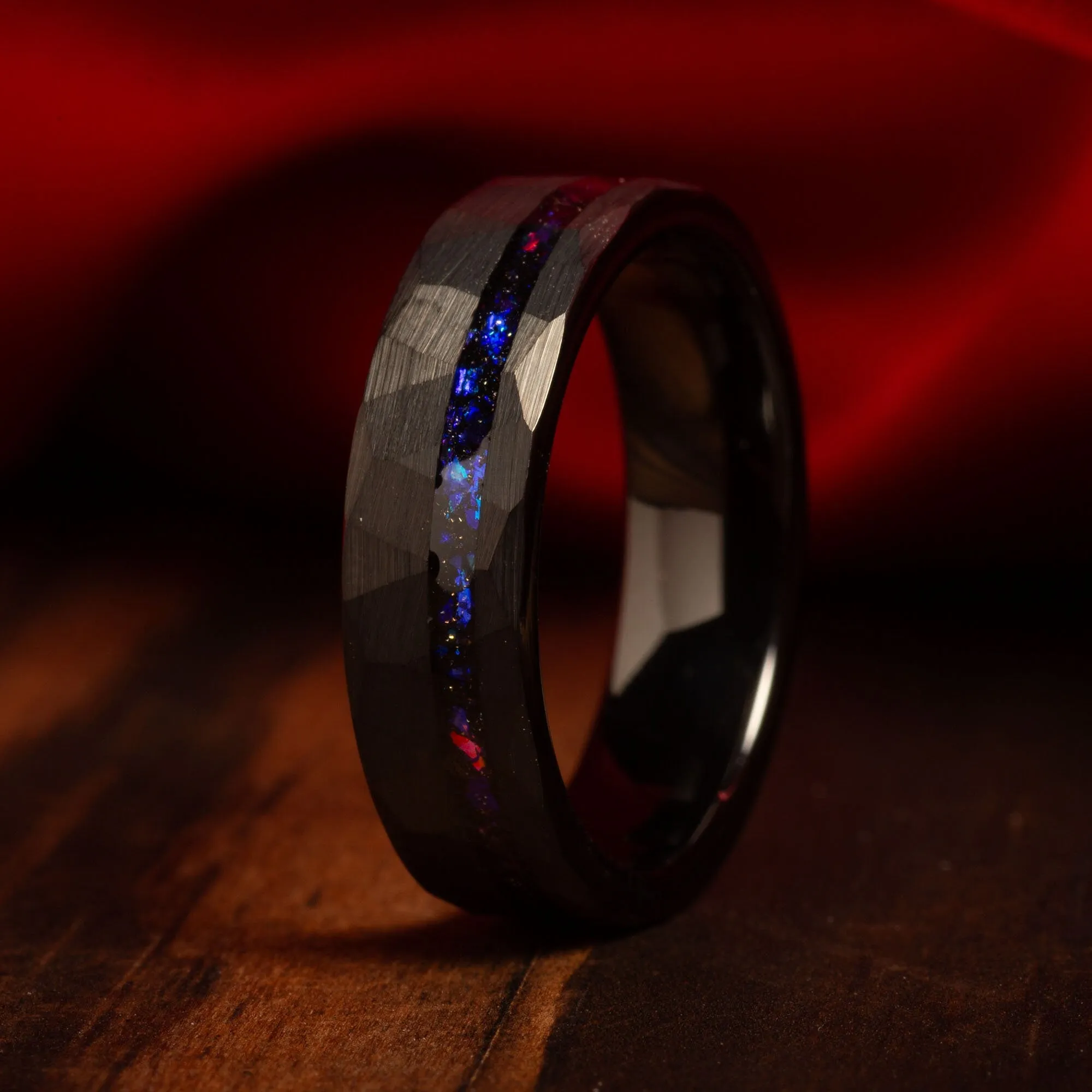 "Celestial Bond" Ring Set – Black Galaxy Nebula His and Hers Matching Couples Wedding Bands