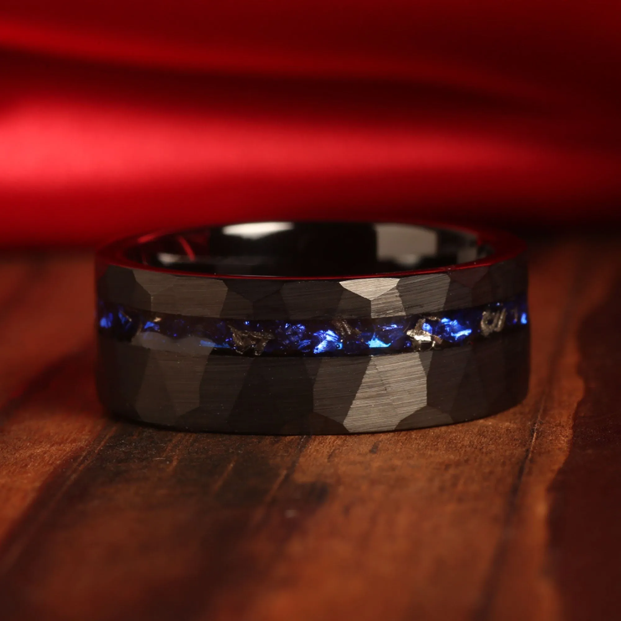 "Celestial Bond" Ring Set – Black Galaxy Nebula His and Hers Matching Couples Wedding Bands