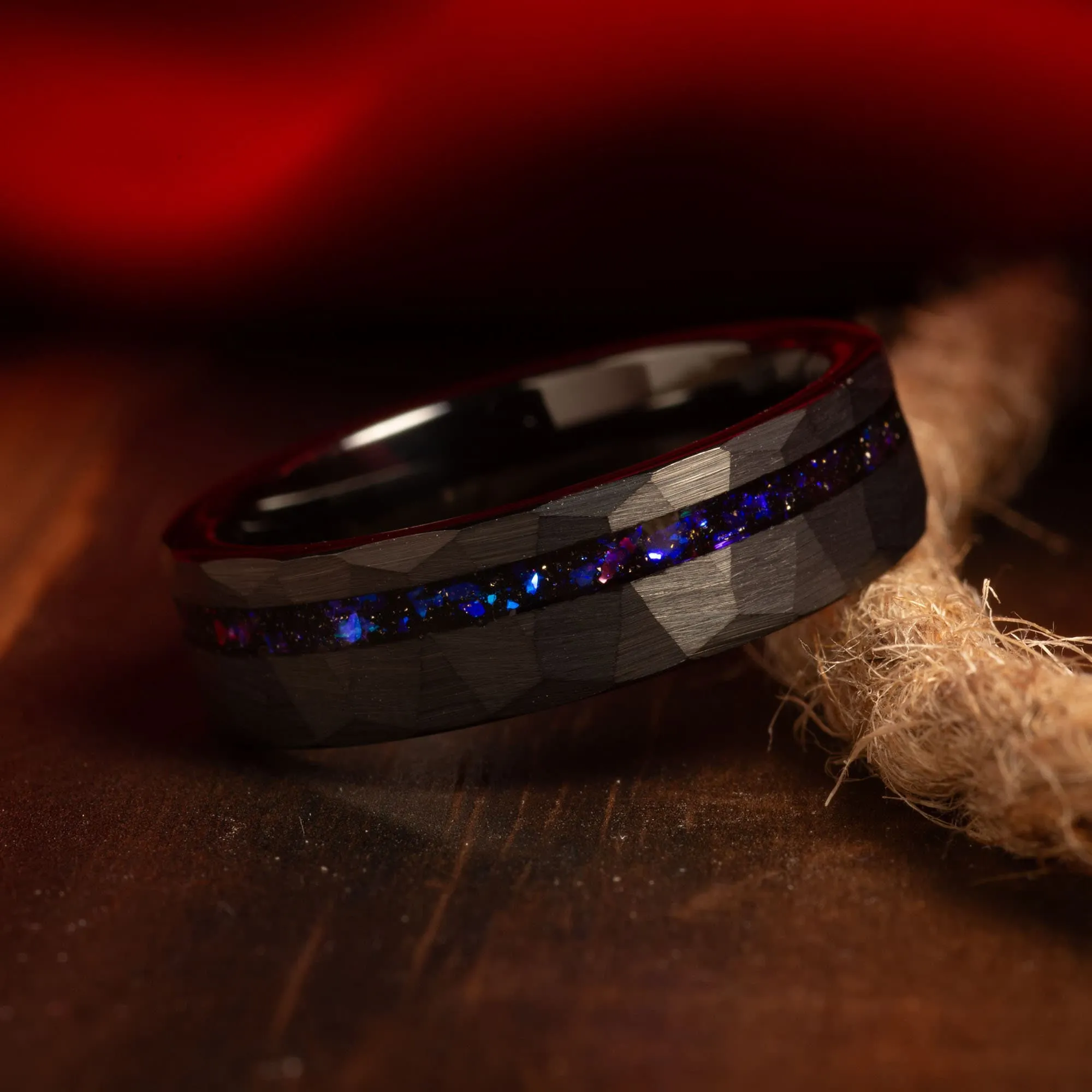 "Celestial Bond" Ring Set – Black Galaxy Nebula His and Hers Matching Couples Wedding Bands