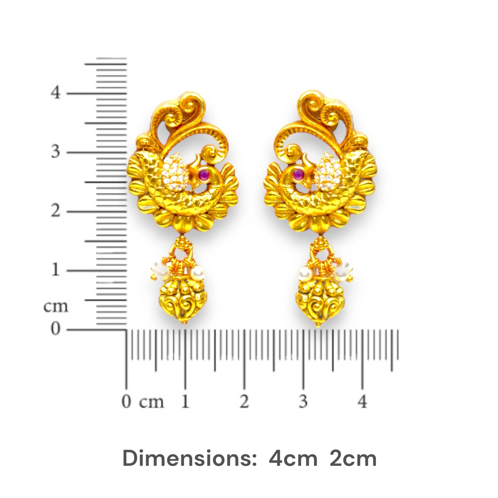 Regal Peacock charm earrings