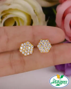 REGAL SPARKLE DIAMOND EAR-STUDS