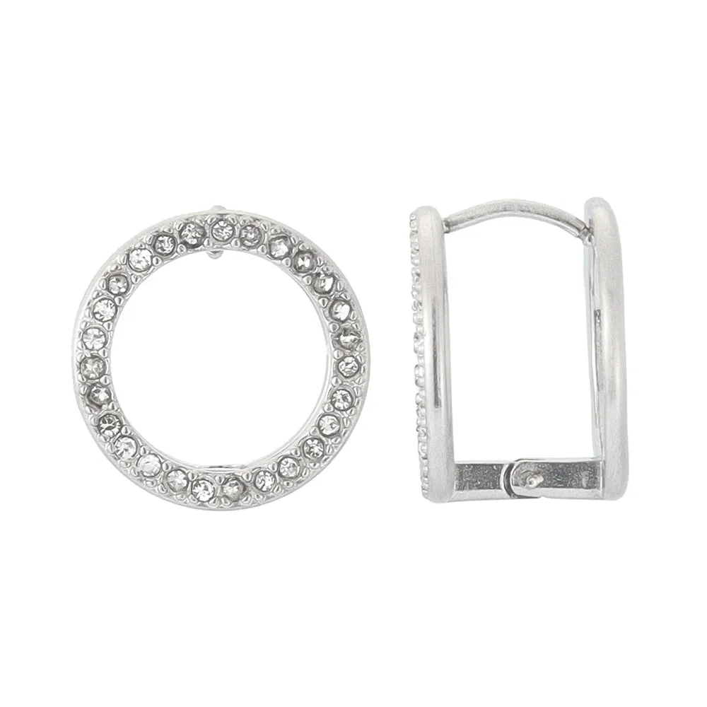 Rhinestone Circle Huggie Earrings