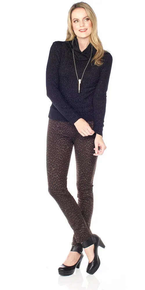 Rocket Crop Turtleneck, black shimmer