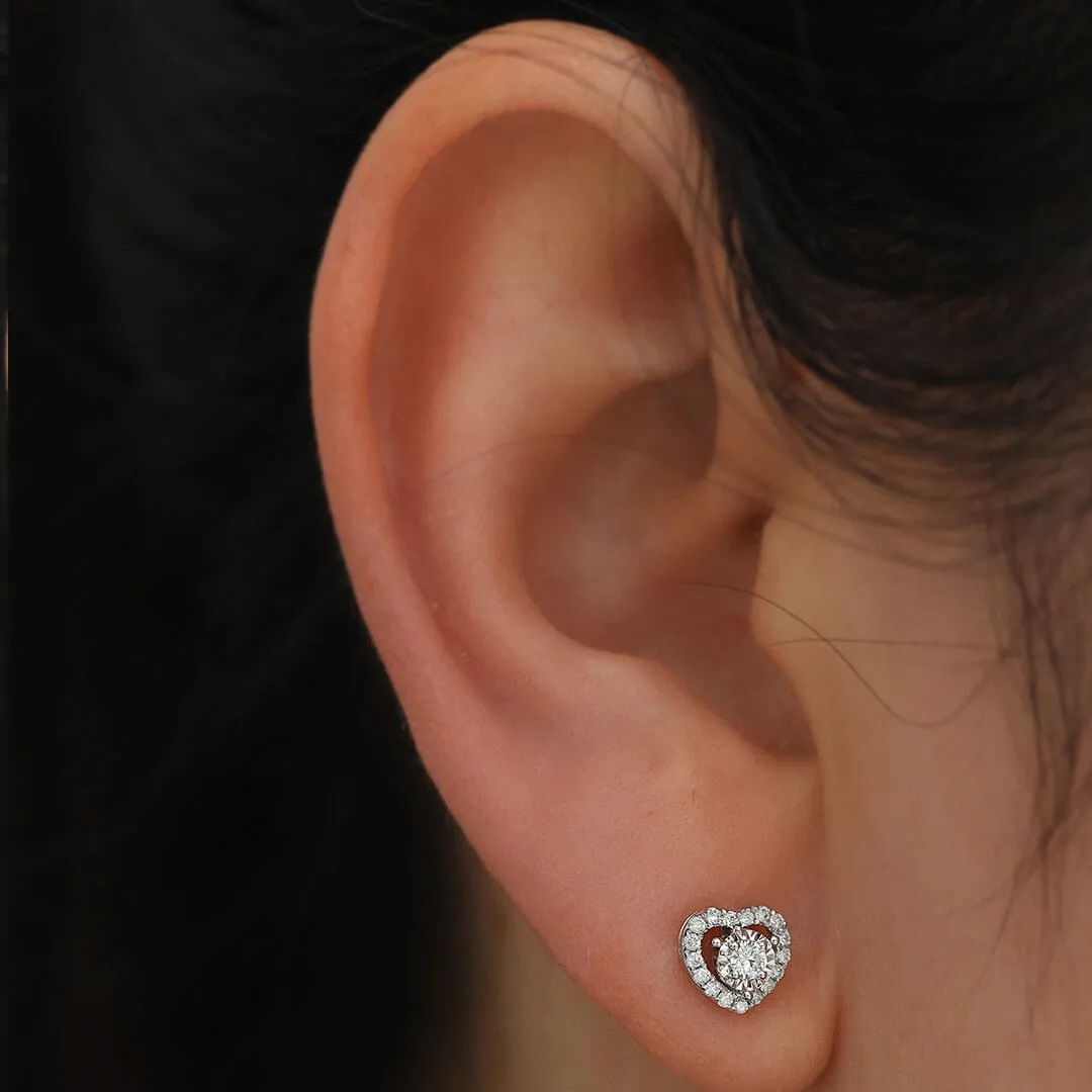 Rose Gold Tiny Diamond Stud Earrings